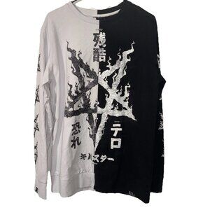 Killstar Night Terror Split Oversized Sweatshirt Size Medium